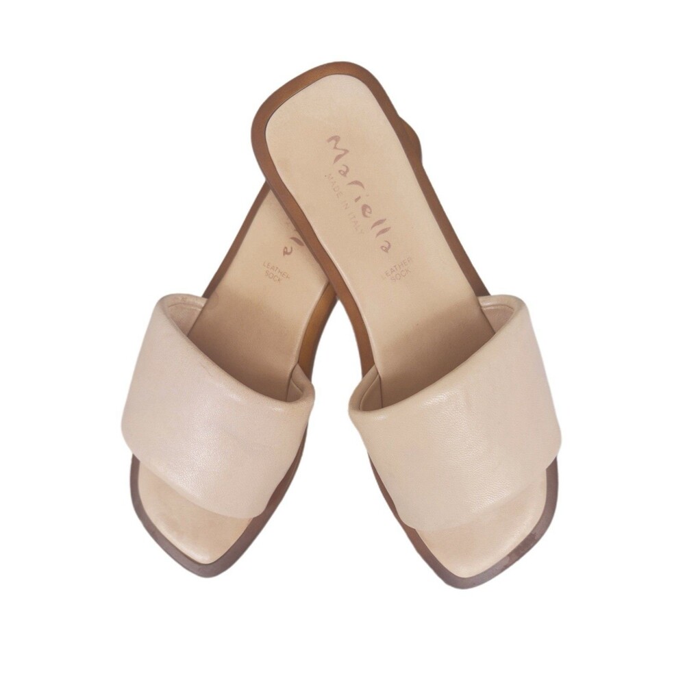 MARIELLA Slider Sandals Women Slip On Open Toe Nude Flat Summer Casual Size 8.5